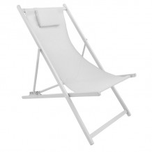 Σεζλόνγκ Corte pakoworld αλουμίνιο λευκό-textilene μπεζ c445829