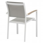 Πολυθρόνα κήπου Pori pakoworld αλουμίνιο λευκό-textilene γκρι c445849