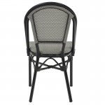 Καρέκλα κήπου Paris pakoworld αλουμίνιο μαύρο-textilene ασπρόμαυρο c445862