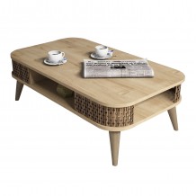 ΤΡΑΠΕΖΙ ΣΑΛΟΝΙΟΥ ΜΕΛΑΜΙΝΗΣ HM9501 01 ΣΕ ΦΥΣΙΚΟ ΟΑΚ 105x60x34 6Υεκ c446055