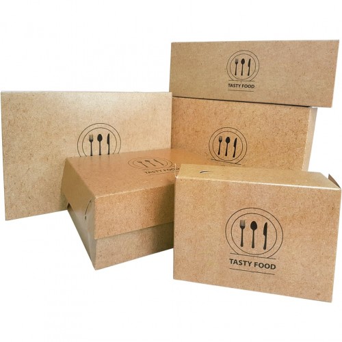 Κουτί Ψητοπωλείου μεταλιζέ με σχέδιο Κραφτ 26x13x5 5cm - Σετ 10 c446284