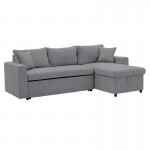 Γωνιακός καναπές-κρεβάτι αναστρέψιμος Lilian pakoworld ύφασμα γκρι 225x148x81εκ c446434