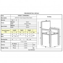 DESTINY Καρέκλα Τραπεζαρίας Οξυά Απόχρωση Decape Άσπρο Κάθισμα Ψάθα Στοιβαζόμενη c446598