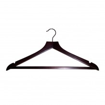 Κρεμάστρα ξύλινη σε απόχρωση καρυδιάς με ράβδο - Σετ 10 c447694