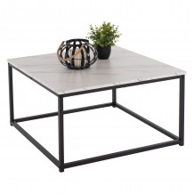 ΤΡΑΠΕΖΙ ΣΑΛΟΝΙΟΥ BRAYLEN HM8942 12 ΤΕΤΡΑΓΩΝΟ ΜΕ ΜΕΛΑΜΙΝΗ ΛΕΥΚΟ ΜΑΡΜΑΡΟ 75x75x43Υεκ c448575