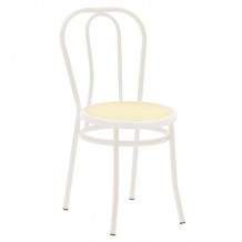 Καρέκλα Βιέννης pakoworld pe rattan μπεζ-μέταλλο εκρού c448706