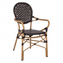 ΠΟΛΥΘΡΟΝΑ ΑΛΟΥΜΙΝΙΟΥ BAMBOO LOOK ΚΑΦΕ ΚΑΙ ΚΑΦΕ PE RATTAN HM5926 01 56x62x95Yεκ c448714