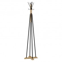 Καλόγερος ρούχων Myra pakoworld φυσικό-μαύρο χρώμα Φ40x160εκ c448797