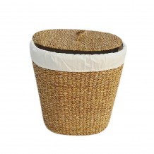 NEREA OVAL ΚΑΛΑΘΙ ΑΠΛΥΤΩΝ SEAGRASS ΒΑΜΒΑΚΙ ΦΥΣΙΚΟ ΛΕΥΚΟ D50 40xH50cm c448810