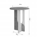 Βοηθητικό τραπέζι Luna pakoworld φυσικό-λευκό Φ40x47εκ c449946