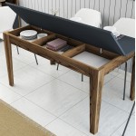 ΤΡΑΠΕΖΙ ΤΡΑΠΕΖΑΡΙΑΣ HM9507 01 ΜΕΛΑΜΙΝΗ ΚΑΡΥΔΙ-ΑΝΘΡΑΚΙ ΜΕ ΑΠΟΘ ΧΩΡΟ 145x88x75Yεκ c450162
