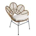 Καρέκλα Κήπου ALFIUS Φυσικό Μαύρο Μέταλλο Rattan 72x62x86cm c450289