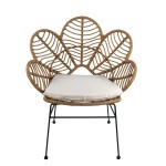 Καρέκλα Κήπου ALFIUS Φυσικό Μαύρο Μέταλλο Rattan 72x62x86cm c450289