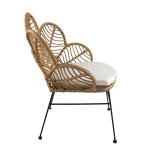 Καρέκλα Κήπου ALFIUS Φυσικό Μαύρο Μέταλλο Rattan 72x62x86cm c450289