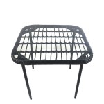 Τραπέζι Κήπου ANTIUS Μαύρο Μέταλλο Rattan Γυαλί 80x80x73cm c450297