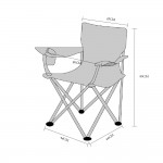 Καρέκλα Παραλίας Μπλε Μέταλλο Ύφασμα 50x50x80cm c450685