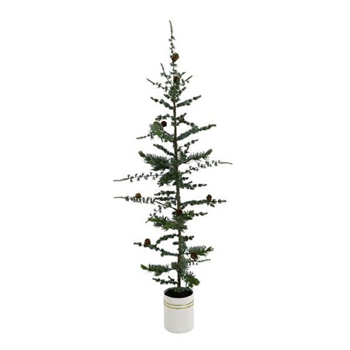 XMAS AZOBE ΔΕΝΤΡΟ ΣΕ ΓΛΑΣΤΡΑΚΙ ΠΡΑΣΙΝΟ ΛΕΥΚΟ D30xH120cm c450748