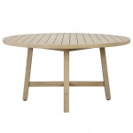 Τραπέζι Spice pakoworld φυσικό ξύλο ακακία Φ150x75εκ c450855