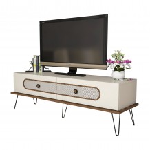 ΕΠΙΠΛΟ ΤΗΛΕΟΡΑΣΗΣ HM9511 01 ΜΕΛΑΜΙΝΗΣ ΚΡΕΜ ΧΡΩΜΑ ΜΕΤΑΛΛΙΚΑ ΠΟΔΙΑ 145x40x45Yεκ c451042