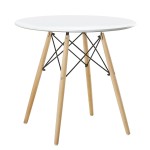 Τραπέζι RAPTOR Λευκό MDF Ξύλο Φ80x74cm c451619