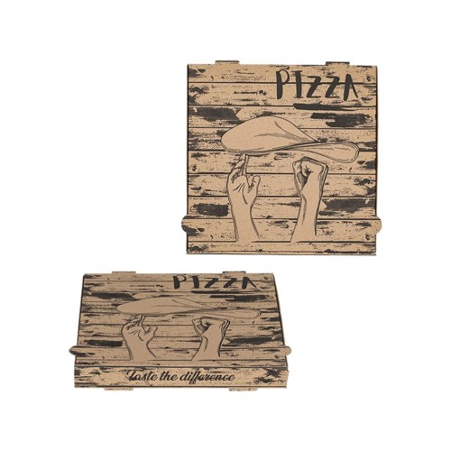 Κουτί Πίτσας Μικροβέλε HANDS DESIGN Kraft 26x26x4cm - Σετ 100 c451823