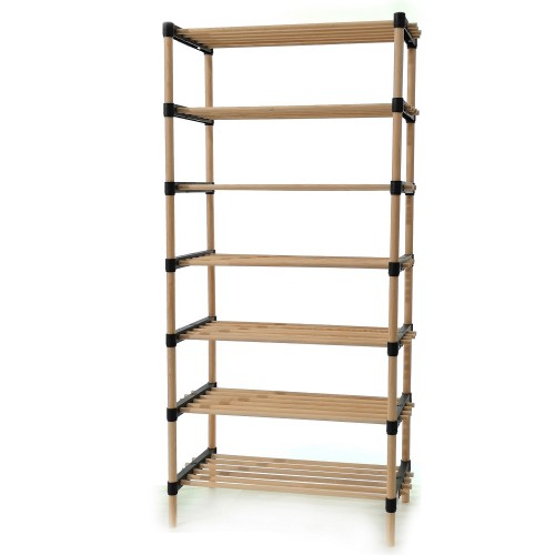 Ραφιέρα 7 Ράφια Φυσικό Ξύλο 56x29x115cm c452359