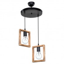 Φωτιστικό οροφής δίφωτο Isolate pakoworld Ε27 καρυδί Φ43x83εκ c452482