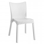 DORET Καρέκλα Στοιβαζόμενη PP Άσπρο με πόδι αλουμινίου c452541