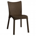 DORET Καρέκλα Στοιβαζόμενη PP Καφέ Σκούρο με πόδι αλουμινίου c452543