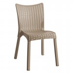 DORET Καρέκλα Στοιβαζόμενη PP Cappuccino με πόδι αλουμινίου c452544