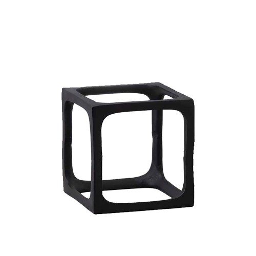 CUBO DECO ΑΛΟΥΜΙΝΙΟ ΜΑΥΡΟ ROUGH 16 5x16 5xH16 5cm c452629