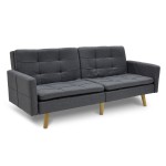 Καναπές κρεβάτι Flexible pakoworld σε ανθρακί ύφασμα 198x87x76εκ c453055