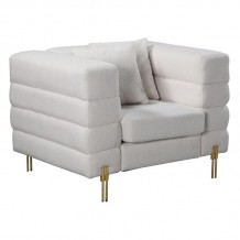 MORRIS Πολυθρόνα Σαλονιού - Καθιστικού Ύφασμα Άσπρο Teddy Borg c453154