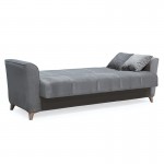Kαναπές κρεβάτι Asma pakoworld 3θέσιος βελουτέ γκρι-ποντικί 217x76x85εκ c453236
