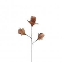 LAUREL DOE ΤΕΧΝΗΤΟ ΚΛΑΔΙ ΜΕ ΦΤΕΡΑ ΦΤΕΡΟ ΜΠΕΖ H54cm c455153