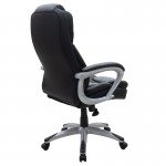 Καρέκλα γραφείου διευθυντή Lockie pakoworld με PU μαύρο-ύφασμα γκρι c455203