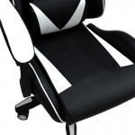 Καρέκλα γραφείου gaming Leoni pakoworld PU μαύρο λευκό c455379