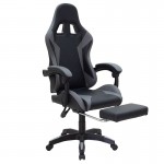 Καρέκλα γραφείου gaming με υποπόδιο Moza pakoworld PU μαύρο γκρι c455380