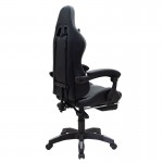 Καρέκλα γραφείου gaming με υποπόδιο Moza pakoworld PU μαύρο γκρι c455380