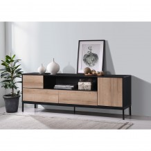 BLACKBIRD TV STAND RIVIERA OAK ΜΑΥΡΟ 160x40 5xH58cm c455798