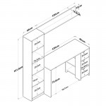 Γραφείο με βιβλιοθήκη Goldie pakoworld ανθρακί-φυσικό 160x45x161 8εκ c455879