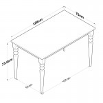 Τραπέζι Rosette pakoworld φυσικό-λευκό 120x70x73 8εκ c455884