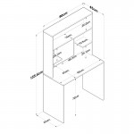 Γραφείο με ραφιέρα Goldie pakoworld ανθρακί-φυσικό 90x45x155 60εκ c455903