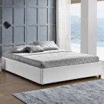 Κρεβάτι διπλό Circe pakoworld PU λευκό με αποθηκευτικό χώρο 150x200εκ c456449