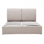 Κρεβάτι διπλό Violaine pakoworld ύφασμα μπεζ με αποθηκευτικό χώρο 160x200εκ c456451