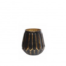 KOMUSH ΒΑΣΗ ΡΕΣΩ ΓΥΑΛΙ ΜΑΥΡΟ ΧΡΥΣΟ D9 5xH10cm c457230