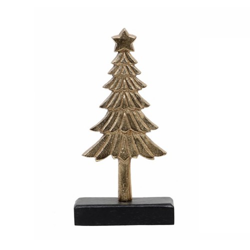 XMAS JEON L ΔΕΝΤΡΟ ΑΛΟΥΜΙΝΙΟ ΞΥΛΟ ΧΡΥΣΟ ΜΑΥΡΟ 12x5xH24cm c457354