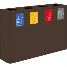 Κάδος Γαλβανιζέ ανακύκλωσης τριπλός 4x60L 120x30xΥ80cm καφέ σκουριάς με 5 ετικέτες Stil-Casa Italy c457496 Κάδος Γαλβανιζέ ανακύκλωσης τριπλός 4x60L 120x30xΥ80cm καφέ σκουριάς με 5 ετικέτες Stil-Casa Italy c457496