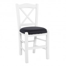 METRO Καρέκλα Οξιά Βαφή Εμποτισμού Άσπρο Κάθισμα Pu Μαύρο c457600