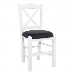 METRO Καρέκλα Οξιά Βαφή Εμποτισμού Άσπρο Κάθισμα Pu Μαύρο c457600